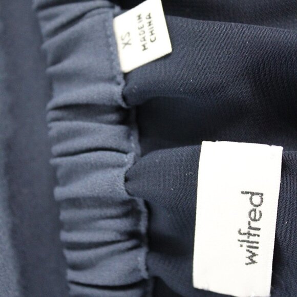 Aritzia Wilfred Duree Off Shoulder Shift Dress XS Navy Blue - Picture 3 of 3